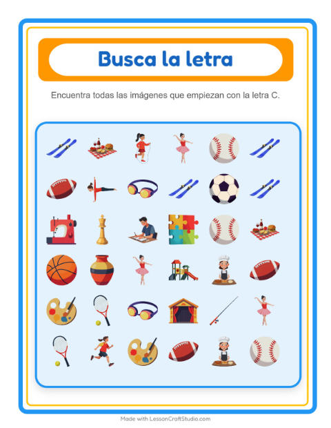Vista previa de la hoja de Busca Y Cuenta con Actividades para preescolar