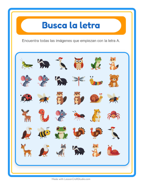 Vista previa de la hoja de Busca Y Cuenta con Criaturas del bosque para preescolar