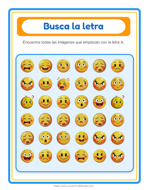 Vista previa de la hoja de Busca Y Cuenta con Emociones para preescolar