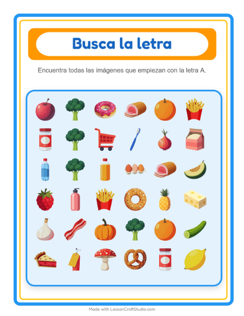 Vista previa de la hoja de Busca Y Cuenta con En el supermercado para preescolar