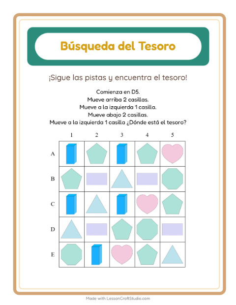 Vista previa de Encuentra el Tesoro de Formas: Paso a Paso