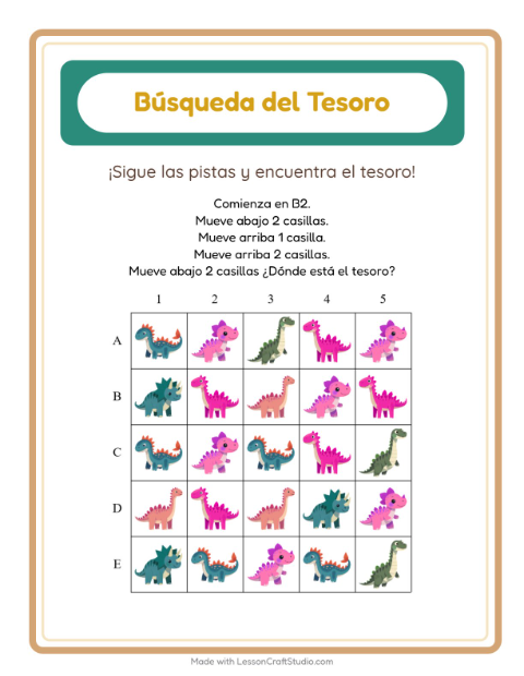 Vista previa de la hoja de Búsqueda Del Tesoro con Accesorios para grado 1