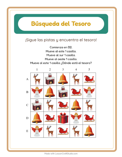 Vista previa de la hoja de Búsqueda Del Tesoro con Accesorios para grado 1