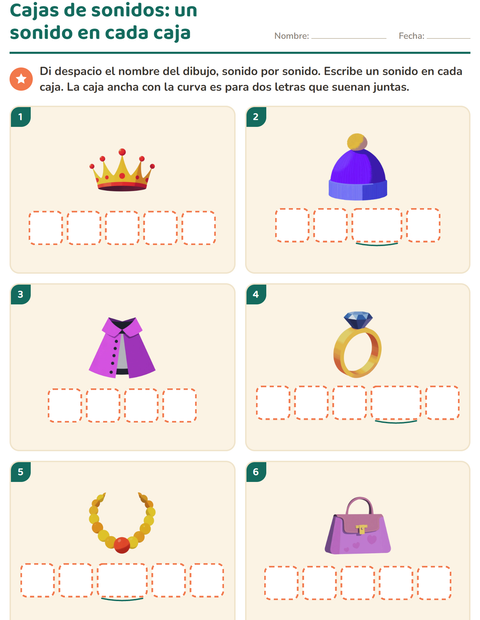 Vista previa de la hoja de Cajas de sonidos con Accesorios para jardín infantil