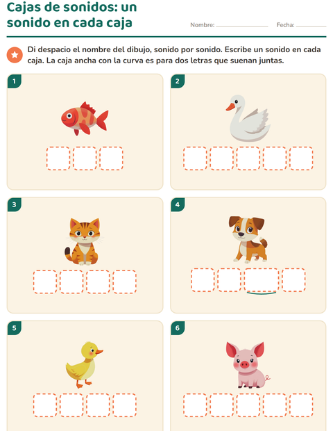 Cajas de sonidos con animales: un sonido en cada caja — preescolar