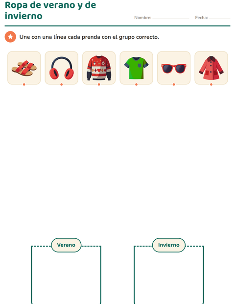Vista previa de la hoja de Clasificar en ciencias para jardín infantil