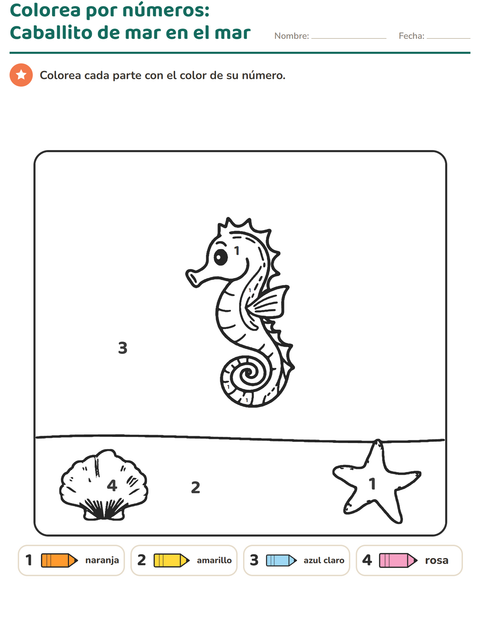 Vista previa de la hoja de Colorear por números para jardín infantil
