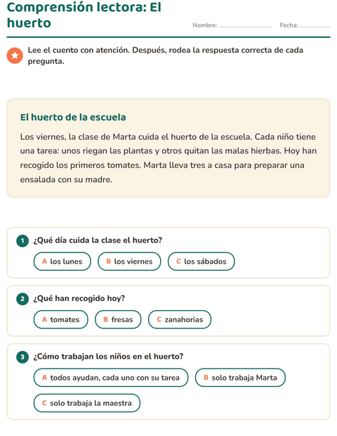 El huerto de la escuela: leer quién hace qué (y cuándo)