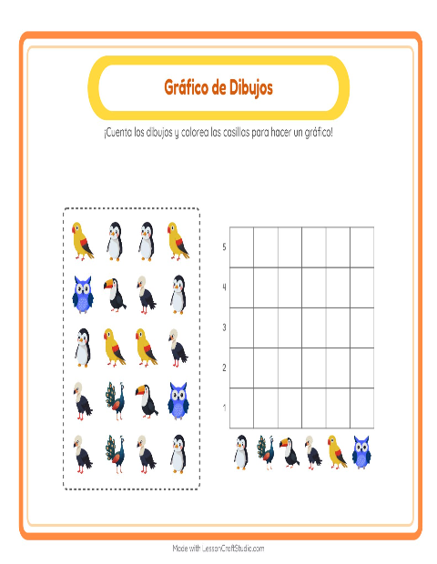 Vista previa de la hoja de Contar En Gráfico con Accesorios para jardín infantil