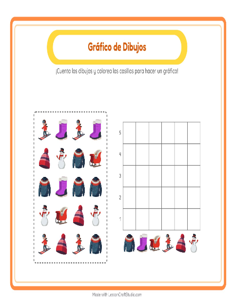 Vista previa de la hoja de Contar En Gráfico con Accesorios para jardín infantil