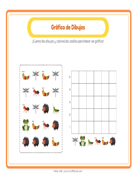 Vista previa de la hoja de Contar En Gráfico con Accesorios para jardín infantil