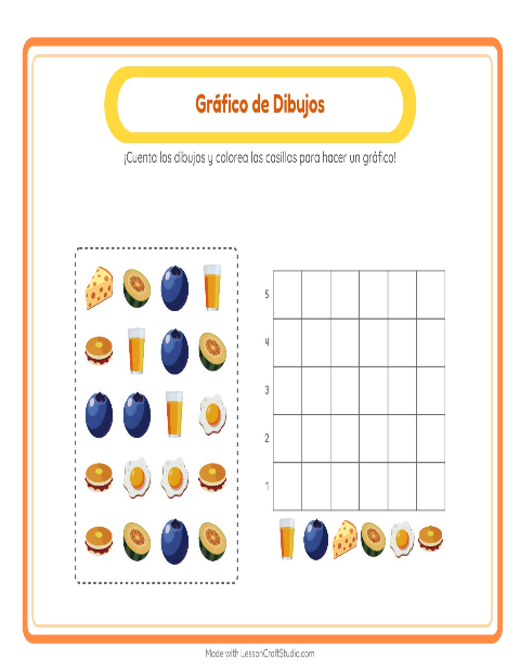 Vista previa de la hoja de Contar En Gráfico con Accesorios para jardín infantil