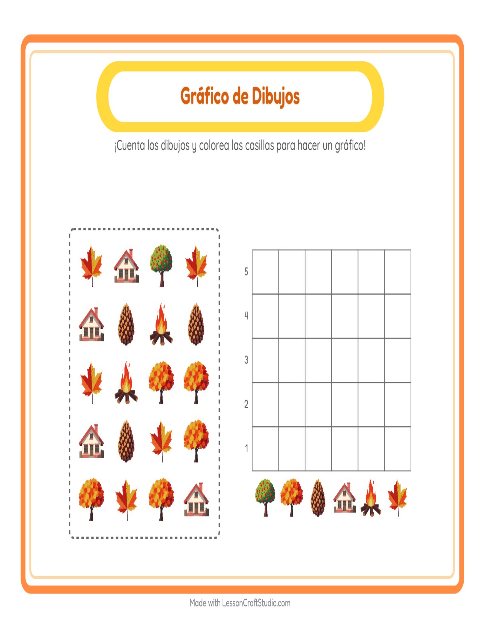 Vista previa de la hoja de Contar En Gráfico con Accesorios para jardín infantil