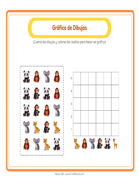 Vista previa de la hoja de Contar En Gráfico con Accesorios para jardín infantil