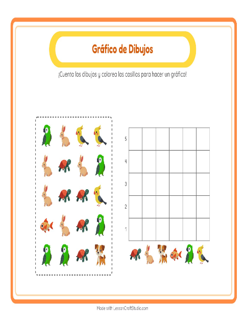 Vista previa de la hoja de Contar En Gráfico con Accesorios para jardín infantil