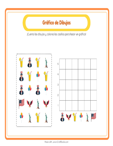 Vista previa de la hoja de Contar En Gráfico con Accesorios para jardín infantil