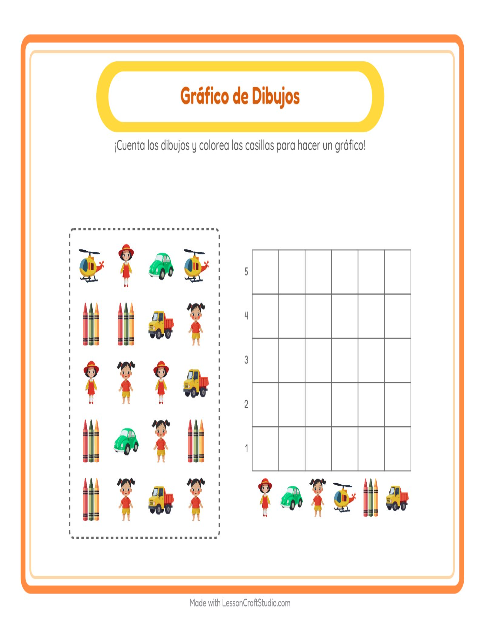 Vista previa de la hoja de Contar En Gráfico con Accesorios para jardín infantil