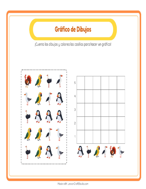 Vista previa de la hoja de Contar En Gráfico con Accesorios para jardín infantil