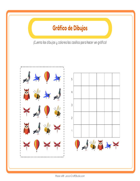 Vista previa de la hoja de Contar En Gráfico con Accesorios para jardín infantil