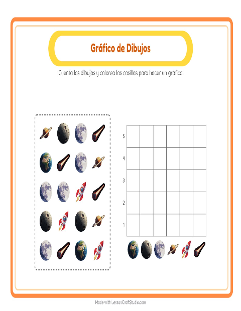 Vista previa de la hoja de Contar En Gráfico con Accesorios para jardín infantil
