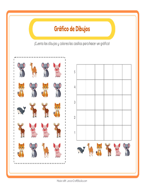 Vista previa de la hoja de Contar En Gráfico con Accesorios para jardín infantil
