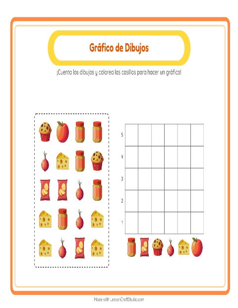 Vista previa de la hoja de Contar En Gráfico con Accesorios para jardín infantil