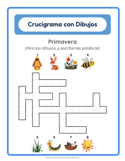 Crucigrama con Primavera