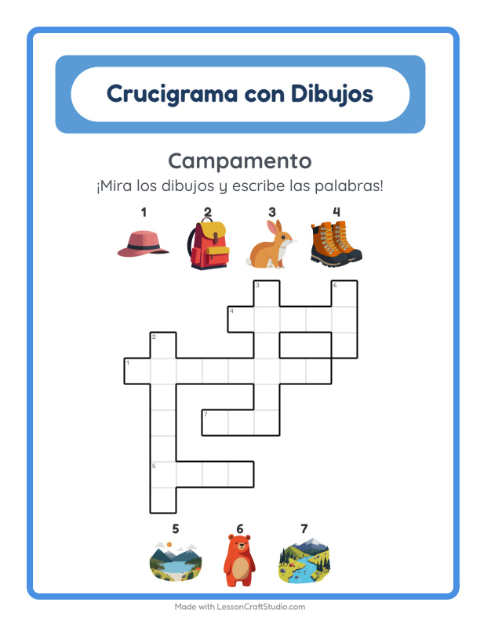 Crucigrama con Campamento