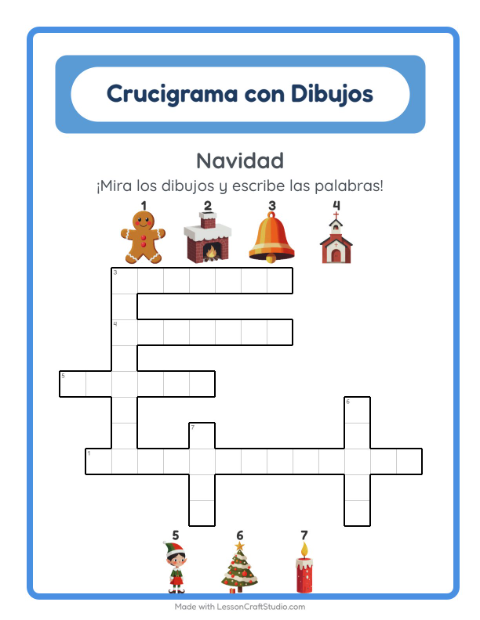 Crucigrama con Navidad