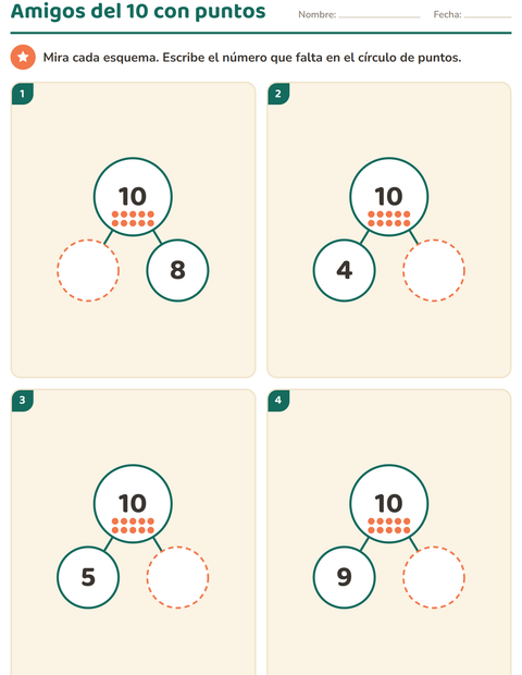 Amigos del 10 con puntos para contar