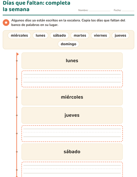 Días que faltan: completa la semana