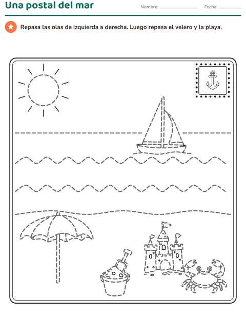 Vista previa de la hoja de Dibujos para repasar para kínder