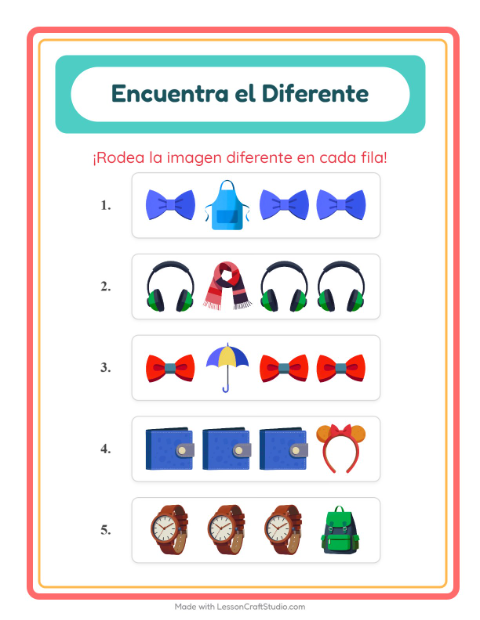 Vista previa de la hoja de El Intruso con Accesorios para jardín infantil