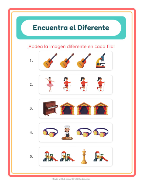Cuál no pertenece — Actividades