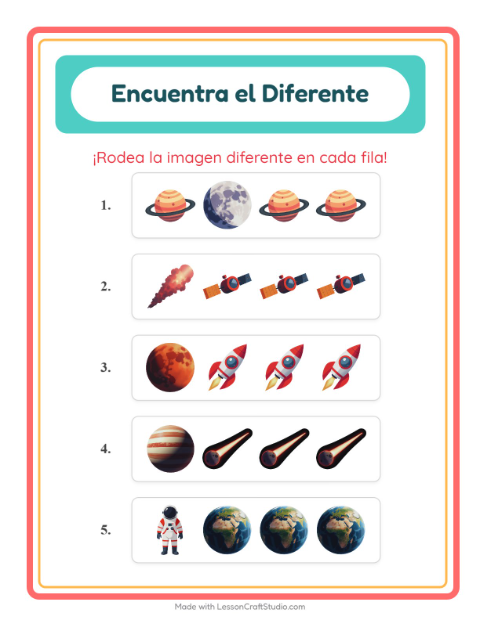 Cuál no pertenece — Espacio