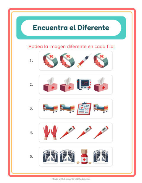 Cuál no pertenece — Hospital
