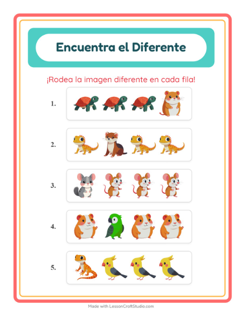 Cuál no pertenece — Mascotas