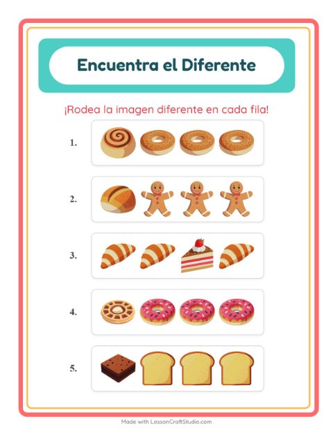 Vista previa de la hoja de El Intruso con Panadería para jardín infantil
