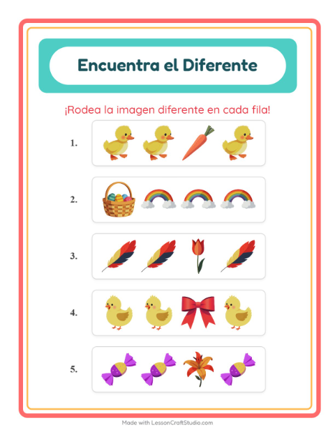 Cuál no pertenece — Pascua