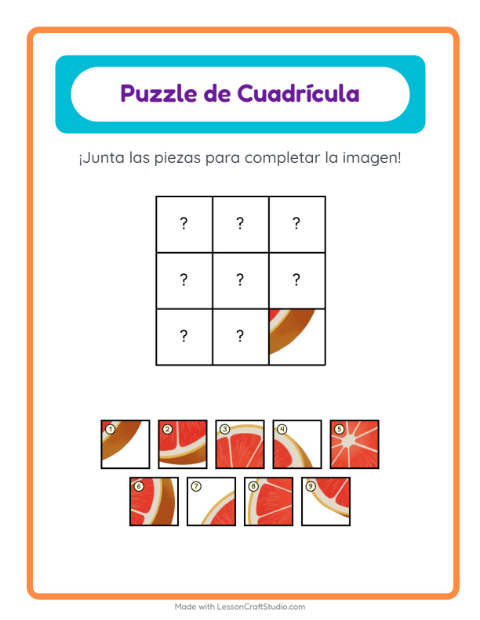 Vista previa de la hoja de Emparejar En Cuadrícula con Desayuno para jardín infantil