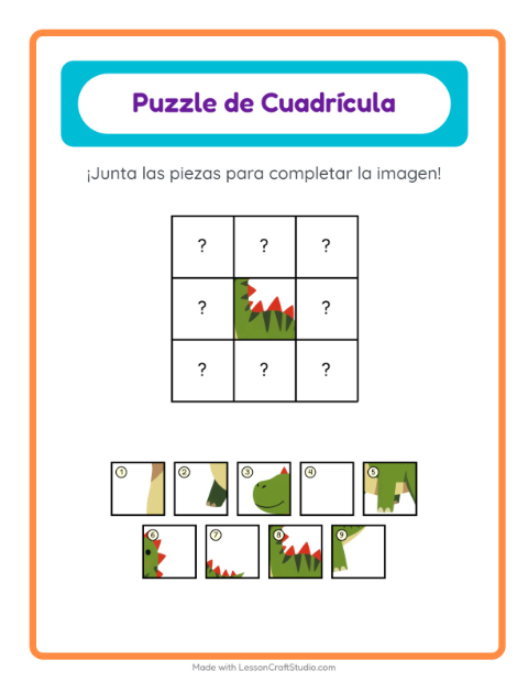 Vista previa de la hoja de Emparejar En Cuadrícula con Juguetes para jardín infantil