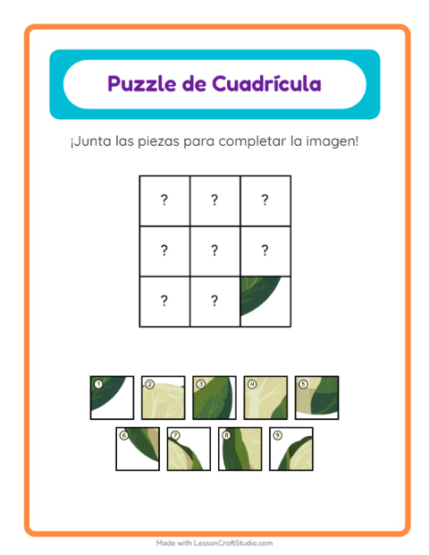 Vista previa de la hoja de Emparejar En Cuadrícula con Verduras para jardín infantil