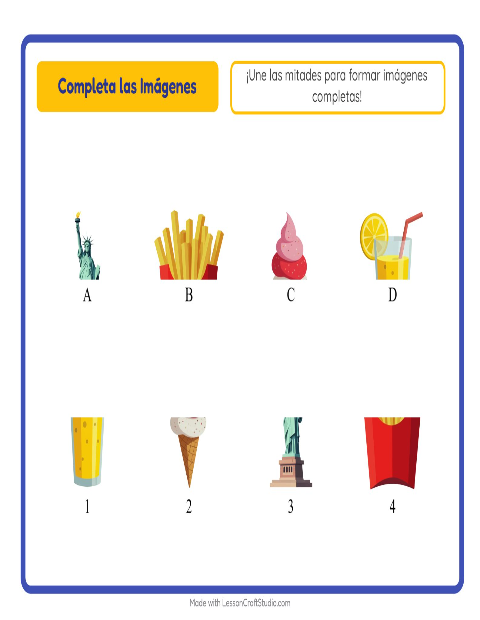Vista previa de la hoja de Emparejar Sombras con 4 de Julio para jardín infantil