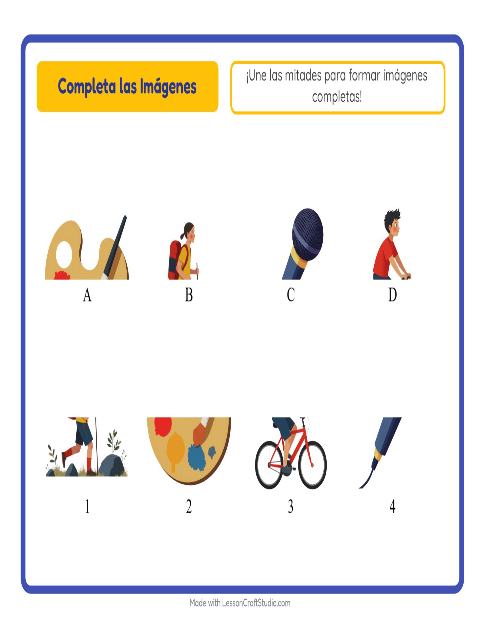 Vista previa de la hoja de Emparejar Sombras con Actividades para jardín infantil