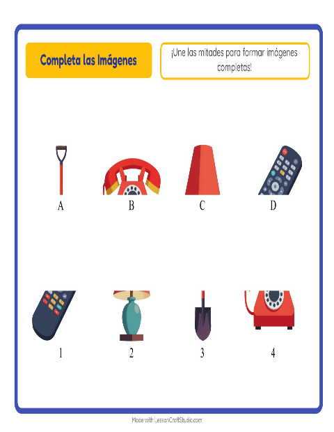 Vista previa de la hoja de Emparejar Sombras con Alrededor de la casa para jardín infantil