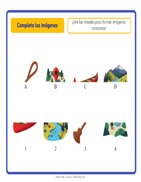 Vista previa de la hoja de Emparejar Sombras con Campamento para jardín infantil