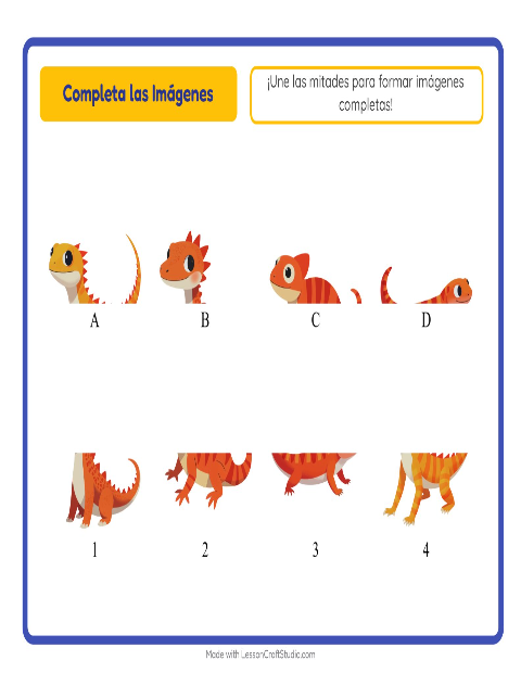 Vista previa de la hoja de Emparejar Sombras con Reptiles y anfibios para jardín infantil