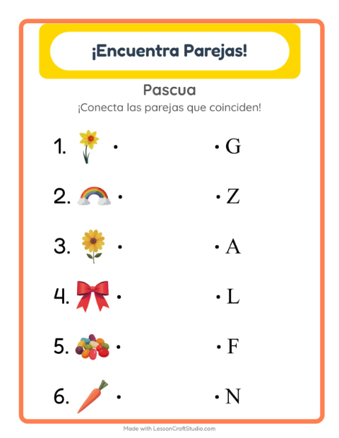 Vista previa de Une la Imagen con su Letra Inicial: Pascua