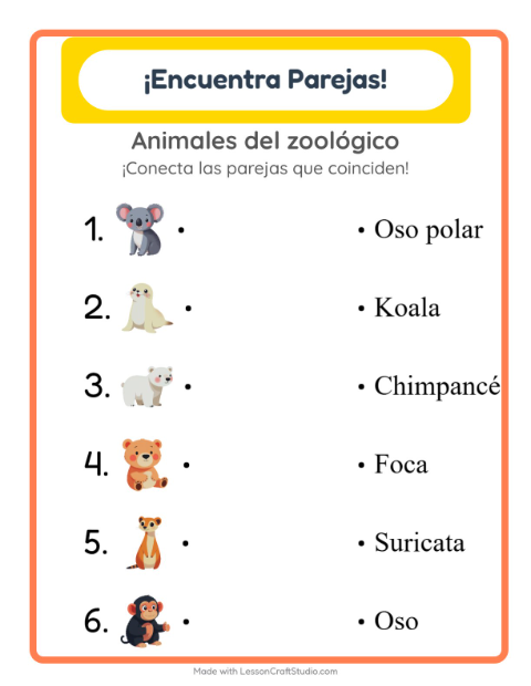 Lee palabras con Animales del zoológico