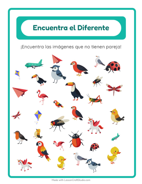 Vista previa de la hoja de Encuentra Los Objetos con Cosas que vuelan para jardín infantil